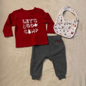 Canadiana 'Let's Go Camp' Baby Outfit Set